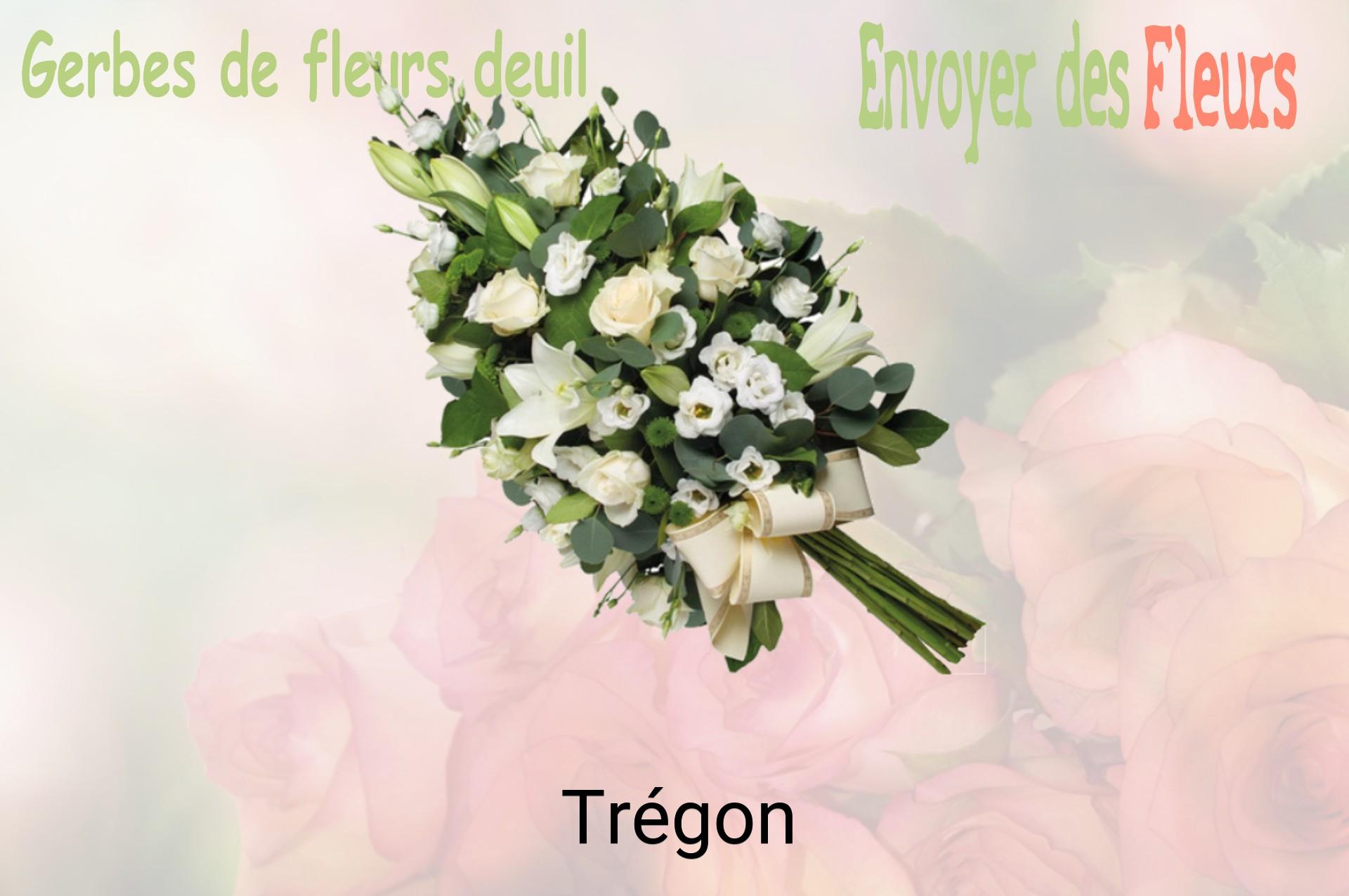 Gerbe de fleurs de deuil livrée à Trégon